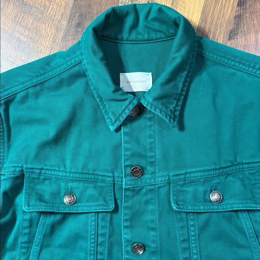 Aime Leon Dore SS20 Denim Jacket in Green - Size Medium - Good Condition